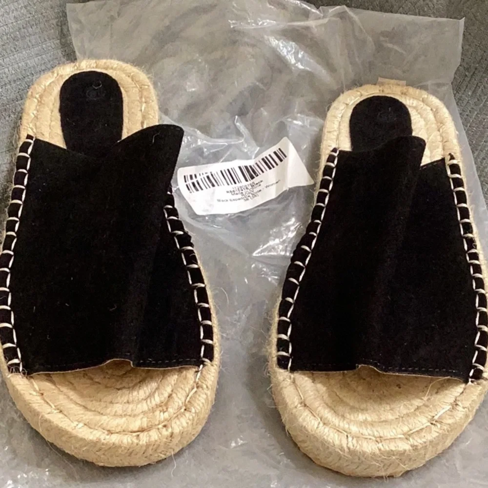 Black Espadrille Sandals - Picture 3 of 6